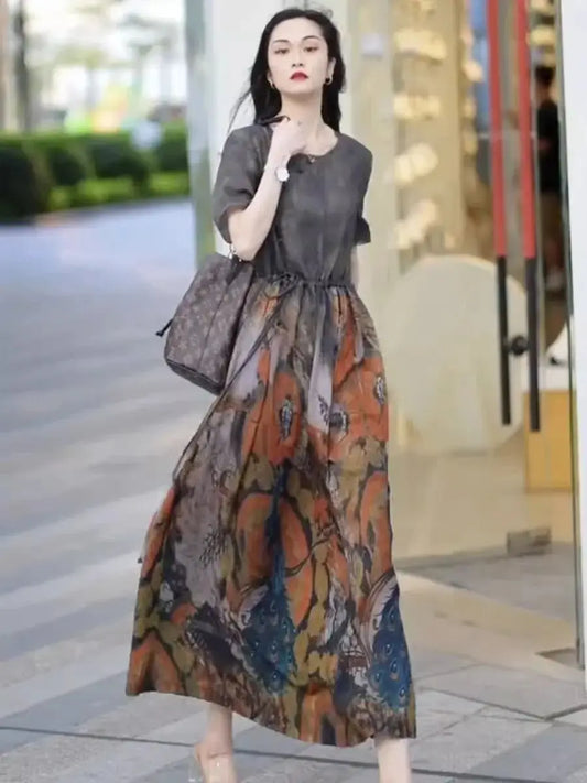Retro Drawstring Dress